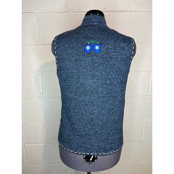 christmas sweater vest snowmen snowflakes beaded - Picture 8 of 10